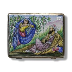 Scatola Portasigarette in Argento con Smalti - Turchia fine XIX Secolo